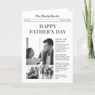 Newspaper Happy Fathers Day greeting card