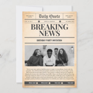 Newspaper invitations front page news