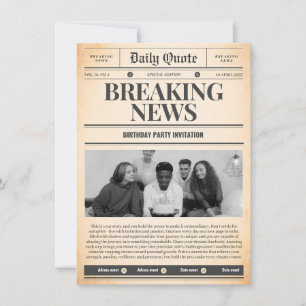 Newspaper invitations front page news