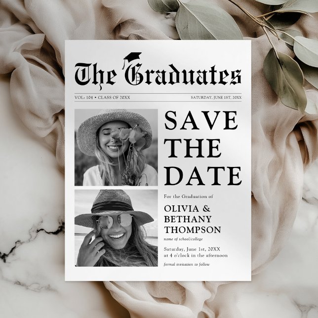 Newspaper Joint Graduation Save The Date (Creator Uploaded)