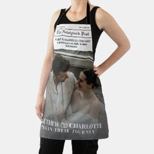 Newspaper Merry and Married Photo Apron