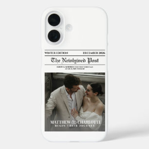 Newspaper Merry and Married Photo iPhone 16 Case