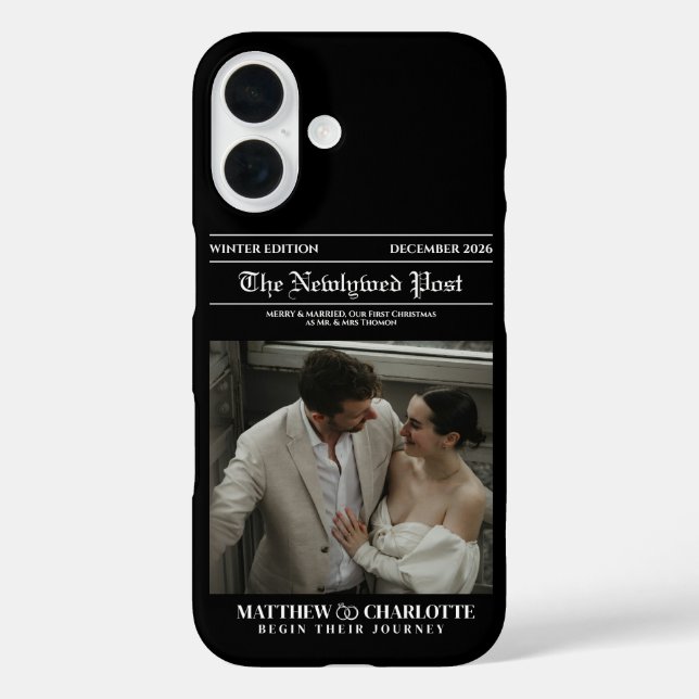 Newspaper Merry and Married Photo Case-Mate iPhone Case (Back)