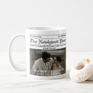 Newspaper Merry and Married Photo Coffee Mug
