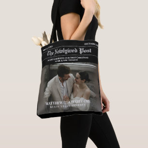 Newspaper Merry and Married Photo Tote Bag