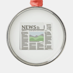 Newspaper Metal Tree Decoration