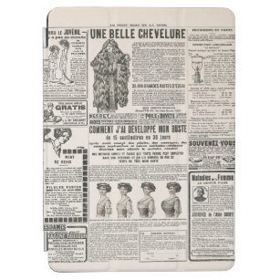 Newspaper page with antique advertisement iPad air cover