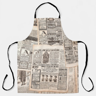 Newspaper pages with antique advertising. Woman's  Apron
