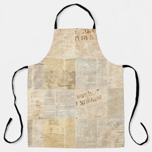 Newspaper paper grunge aged newsprint pattern back apron