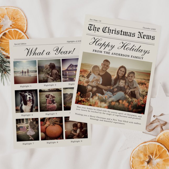 Newspaper Photo Christmas Card (Creator Uploaded)