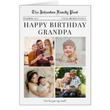 Newspaper Photo Collage Birthday Card