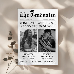 Newspaper Photo Joint Graduation Announcement