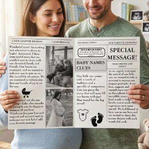 Newspaper pregnancy Baby Shower Announcement
