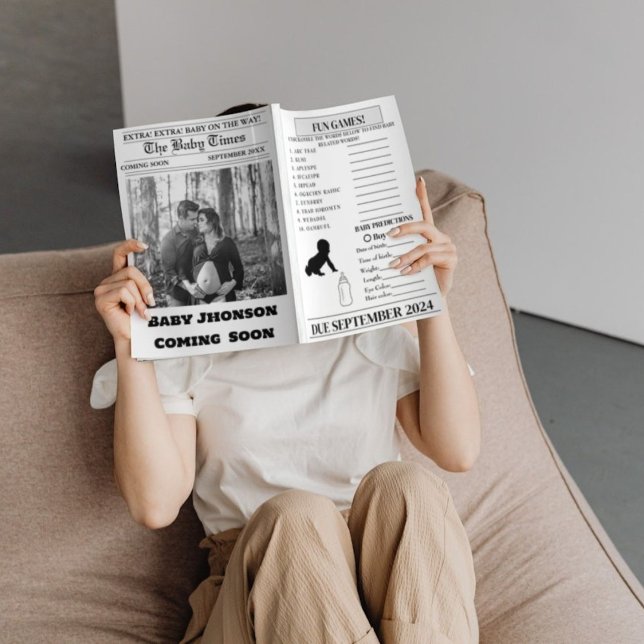 Newspaper pregnancy  Baby Shower Announcement (Creator Uploaded)