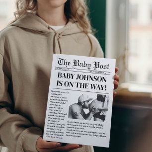 Newspaper pregnancy Baby Shower Announcement