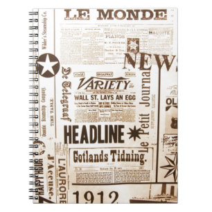 Newspaper Print Design Notebook