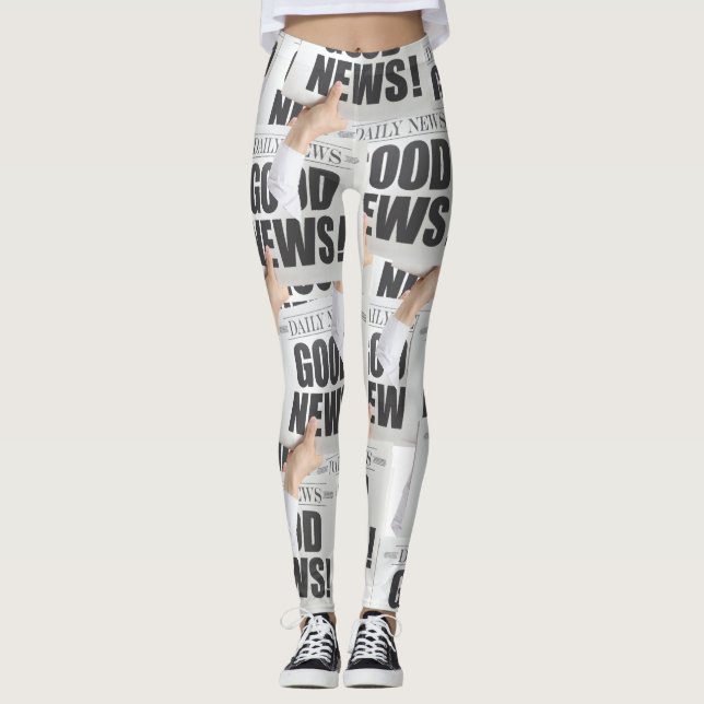 Newspaper Print Leggings (Front)