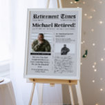 Newspaper Retirement Military Vet Foam Poster<br><div class="desc">Create a newspaper welcome sign for your military,  police,  fireman or first responder retirement party. Edit with your retiree's details. Add a special message from your family. List your career achievements. Display on an easel.</div>