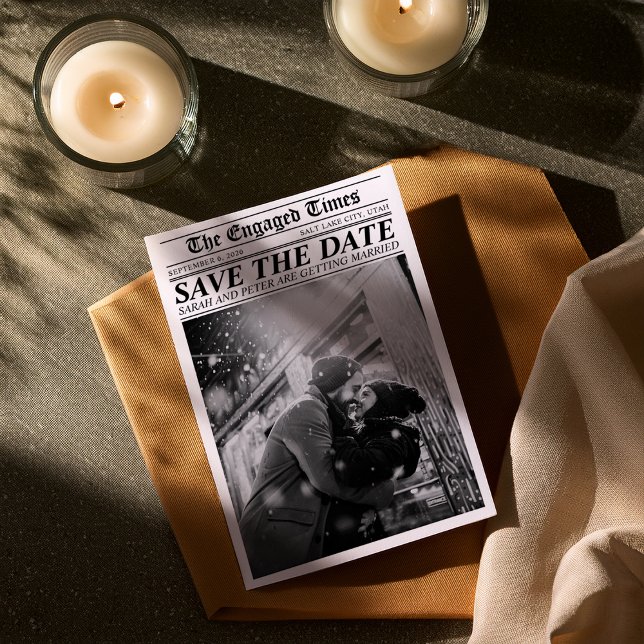 Newspaper Retro Unique Save the Date (Creator Uploaded)