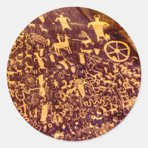 Newspaper Rock American Indian Utah Classic Round Sticker