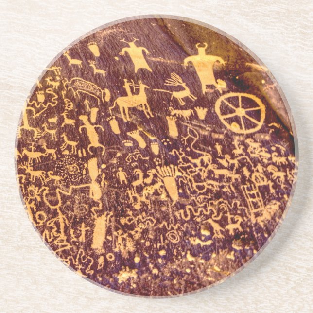 Newspaper Rock American Indian Utah Coaster (Front)