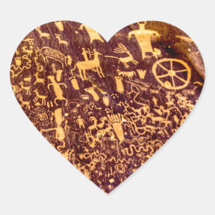 Newspaper Rock American Indian Utah Heart Sticker