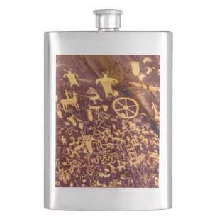Newspaper Rock American Indian Utah Hip Flask