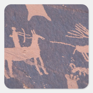 Newspaper Rock, S.P., UT Near Monticello. Square Sticker