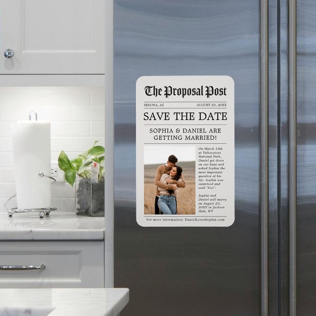 Newspaper Save The Date Magnet Photo (Creator Uploaded)