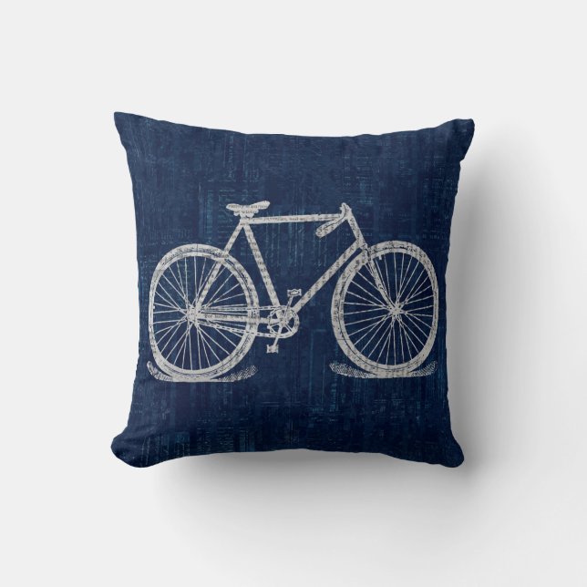 Newspaper Text Bicycle with Deep Blue Cushion (Front)