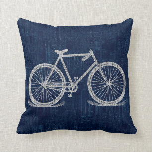 Newspaper Text Bicycle with Deep Blue Cushion