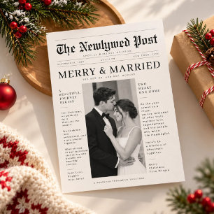 Newspaper The Newlywed Post Our First Christmas Holiday Card