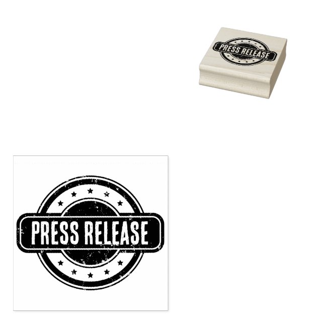 Newspaper Themed Distressed Press Release Rubber Stamp (Stamped)