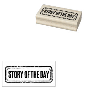 Newspaper Themed Distressed Story of the Day! Rubber Stamp