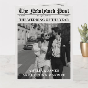 Newspaper Timeline Program wedding invitation
