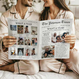 Newspaper Unique Christmas Card What a Year