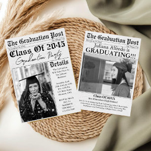 Newspaper Unique Class Of 2026 Graduation Invitation