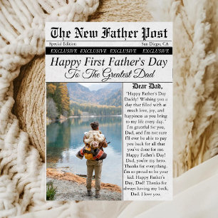 Newspaper Unique Fun Photo First Father's Day Card