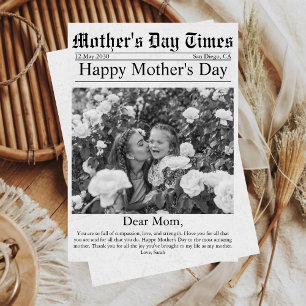 Newspaper Unique Fun Photo Happy Mother's Day Card