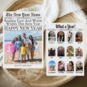 Newspaper Unique Fun What A Year New Year 2027 Holiday Card