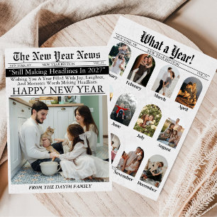 Newspaper Unique Fun What A Year New Year 2027 Holiday Card