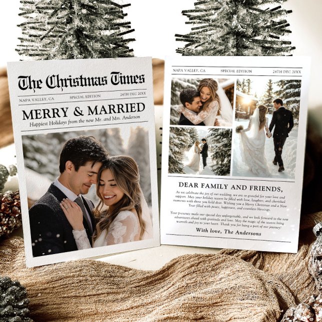 Newspaper Unique Fun What A Year Photo Christmas Holiday Card (Creator Uploaded)