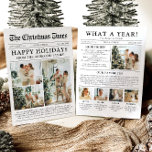 Newspaper Unique Fun What A Year Photo Christmas Holiday Card<br><div class="desc">Celebrate the highlights of your year with our unique "What A Year" Christmas photo holiday card. Designed in a modern newspaper style, this card offers a creative way to share your favourite memories and milestones. With customisable sections for photos and captions, it’s perfect for showcasing everything that made this year...</div>