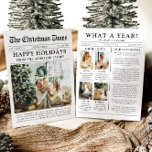 Newspaper Unique Fun What A Year Photo Christmas Holiday Card<br><div class="desc">Celebrate the highlights of your year with our unique "What A Year" Christmas photo holiday card. Designed in a modern newspaper style, this card offers a creative way to share your favourite memories and milestones. With customisable sections for photos and captions, it’s perfect for showcasing everything that made this year...</div>