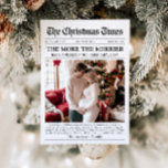Newspaper Unique More the Merrier Baby Christmas Holiday Card<br><div class="desc">Our Newspaper Unique More the Merrier Baby Christmas Holiday Card is the perfect way to share your joyful news and holiday wishes with family and friends! Styled like a classic newspaper, this card captures the highlights of your year in a unique and charming format, featuring a festive design and sections...</div>