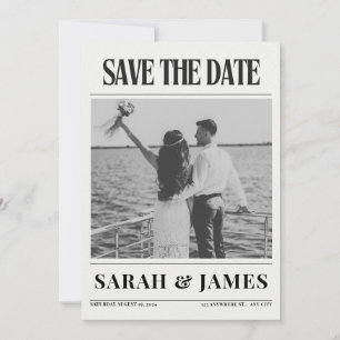 Newspaper Unique Photo Wedding Save The Date