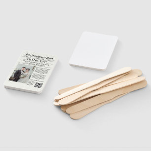 Newspaper Unique Photo Wedding Thank You Hand Fan