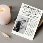 Newspaper Unique Photo Wedding Thank You  Invitation<br><div class="desc">Celebrate your special day with a unique and memorable Wedding Newspaper! This personalised publication captures the essence of your love story,  featuring charming articles,  fun facts,  and heartwarming messages. Each edition includes:</div>