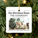 Newspaper Unique What A Year Photo Christmas Ceramic Ornament<br><div class="desc">The Newspaper Unique What A Year Photo Christmas Ceramic Ornament is a charming keepsake to commemorate your year. Styled like a classic newspaper, this ornament features a personalised photo and highlights your most memorable moments, making it a unique addition to your holiday decor. Perfect for gifting or adding to your...</div>