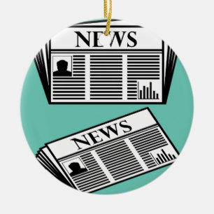 Newspaper Vector Ceramic Tree Decoration